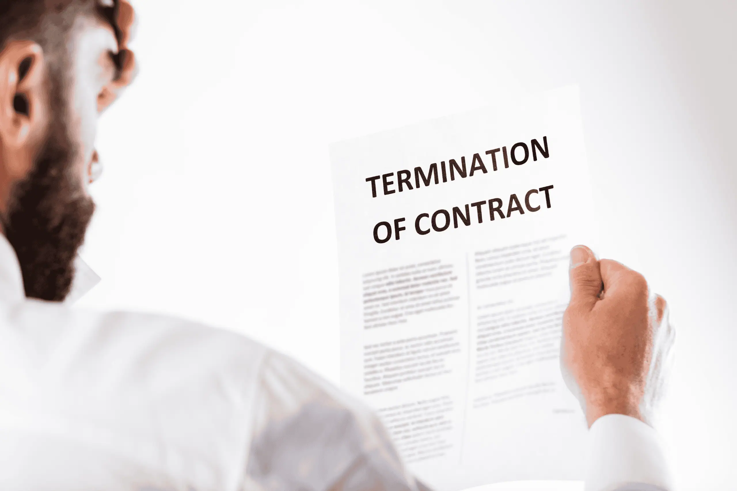 Employee receiving termination letter